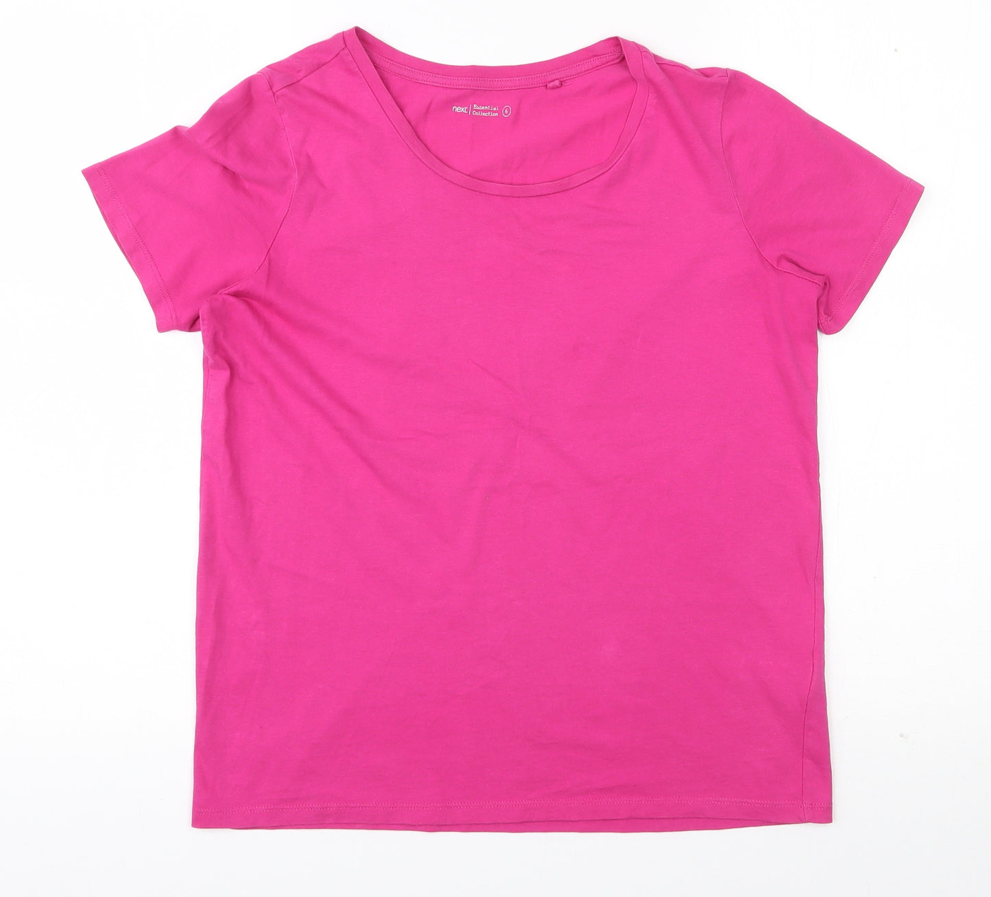 NEXT Womens Pink  100% Cotton Basic T-Shirt Size 6 Round Neck