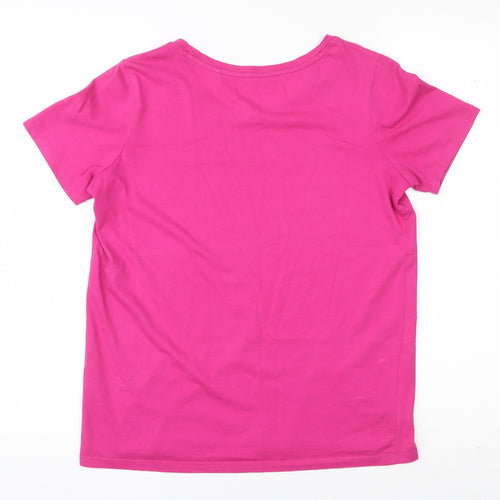 NEXT Womens Pink  100% Cotton Basic T-Shirt Size 6 Round Neck