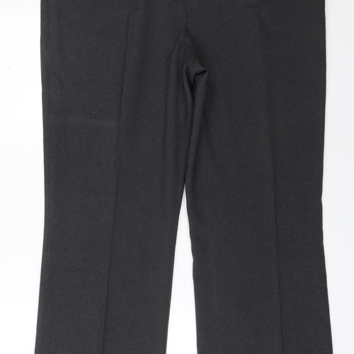 Marks and Spencer Womens Grey  Polyester Dress Pants Trousers Size 18 L30 in Regular Zip