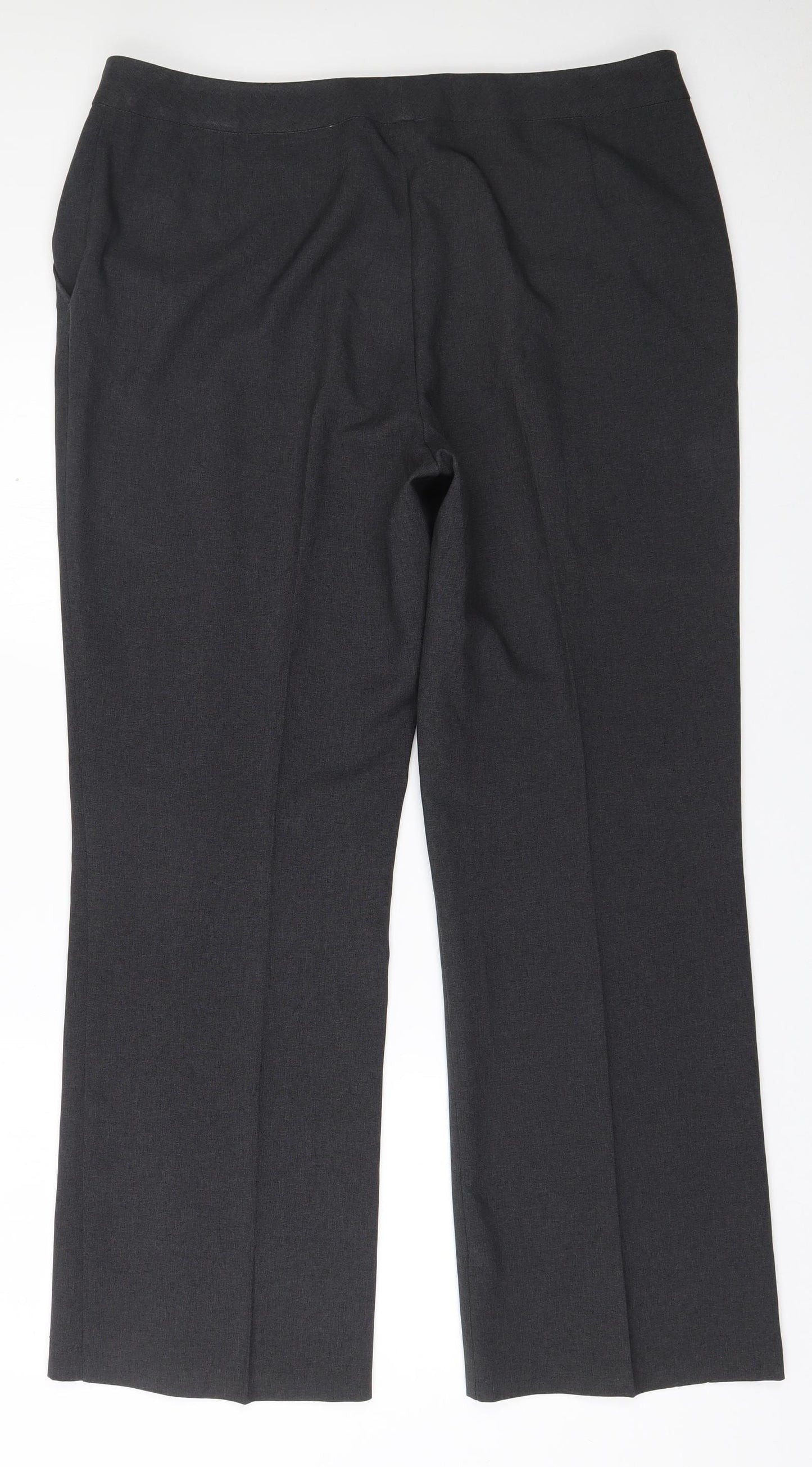 Marks and Spencer Womens Grey  Polyester Dress Pants Trousers Size 18 L30 in Regular Zip