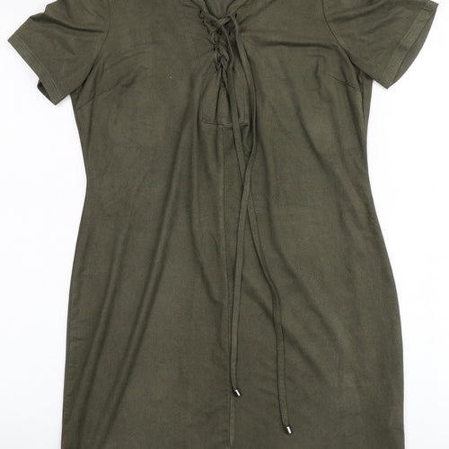 Atmosphere Womens Green  Polyester A-Line  Size 4  V-Neck