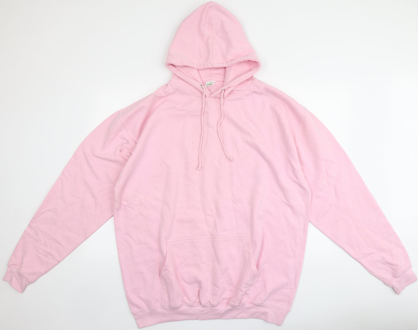 Awdis Womens Pink  Cotton Pullover Hoodie Size 2XL