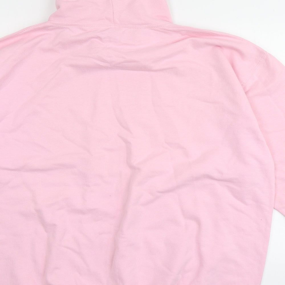 Awdis Womens Pink  Cotton Pullover Hoodie Size 2XL