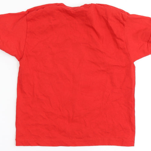 Fruit of the Loom Boys Red  100% Cotton Basic T-Shirt Size 3-4 Years Round Neck  - Star Wars, Christmas