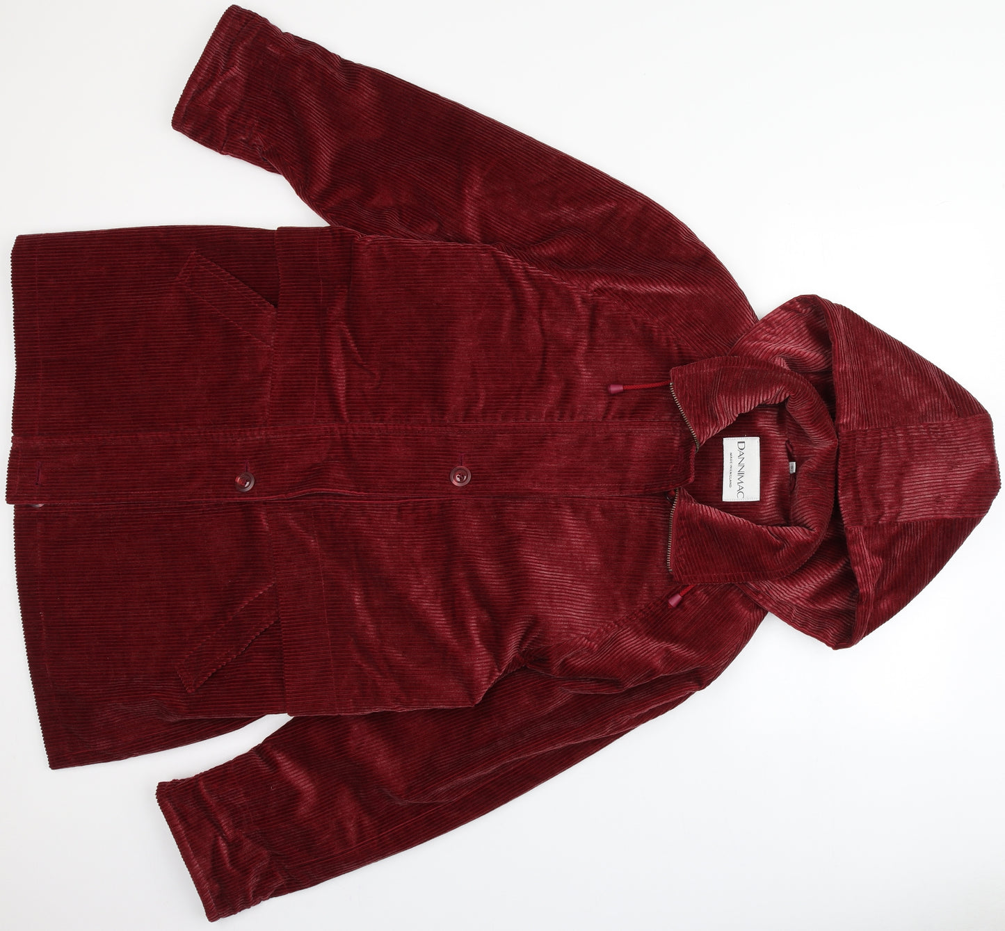 DANNIMAC Womens Red   Overcoat Coat Size S  Zip