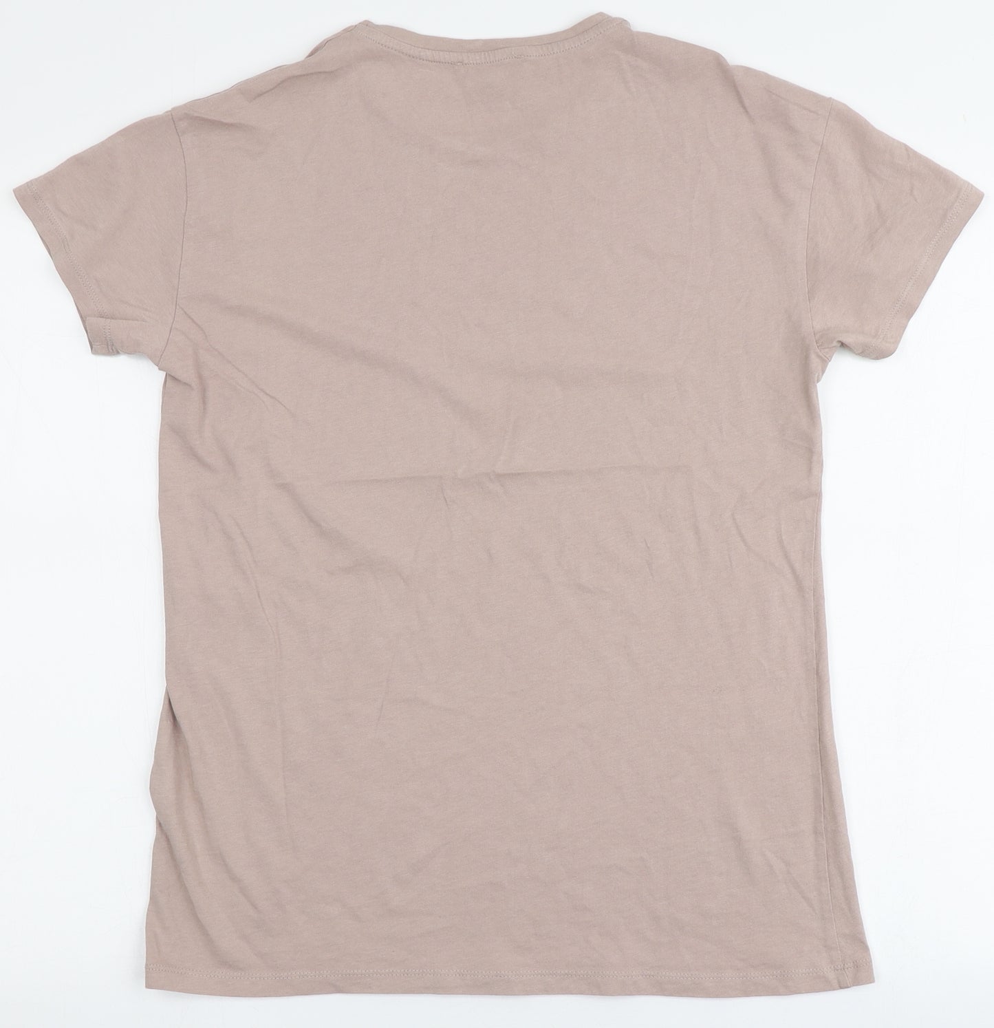 New Look  Girls Pink  100% Cotton Basic T-Shirt Size 14-15 Years Round Neck  - Its a good day to be happy