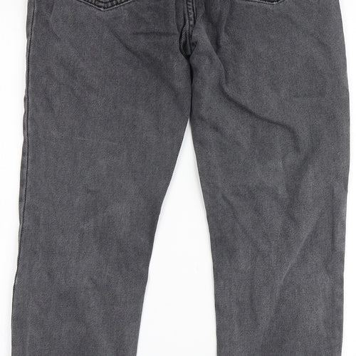 River Island Girls Black  100% Cotton Straight Jeans Size 11 Years  Regular Zip - MOM FIT