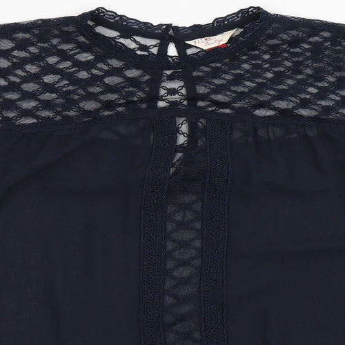 Palmer Womens Blue  Polyester Basic Blouse Size 16 Round Neck