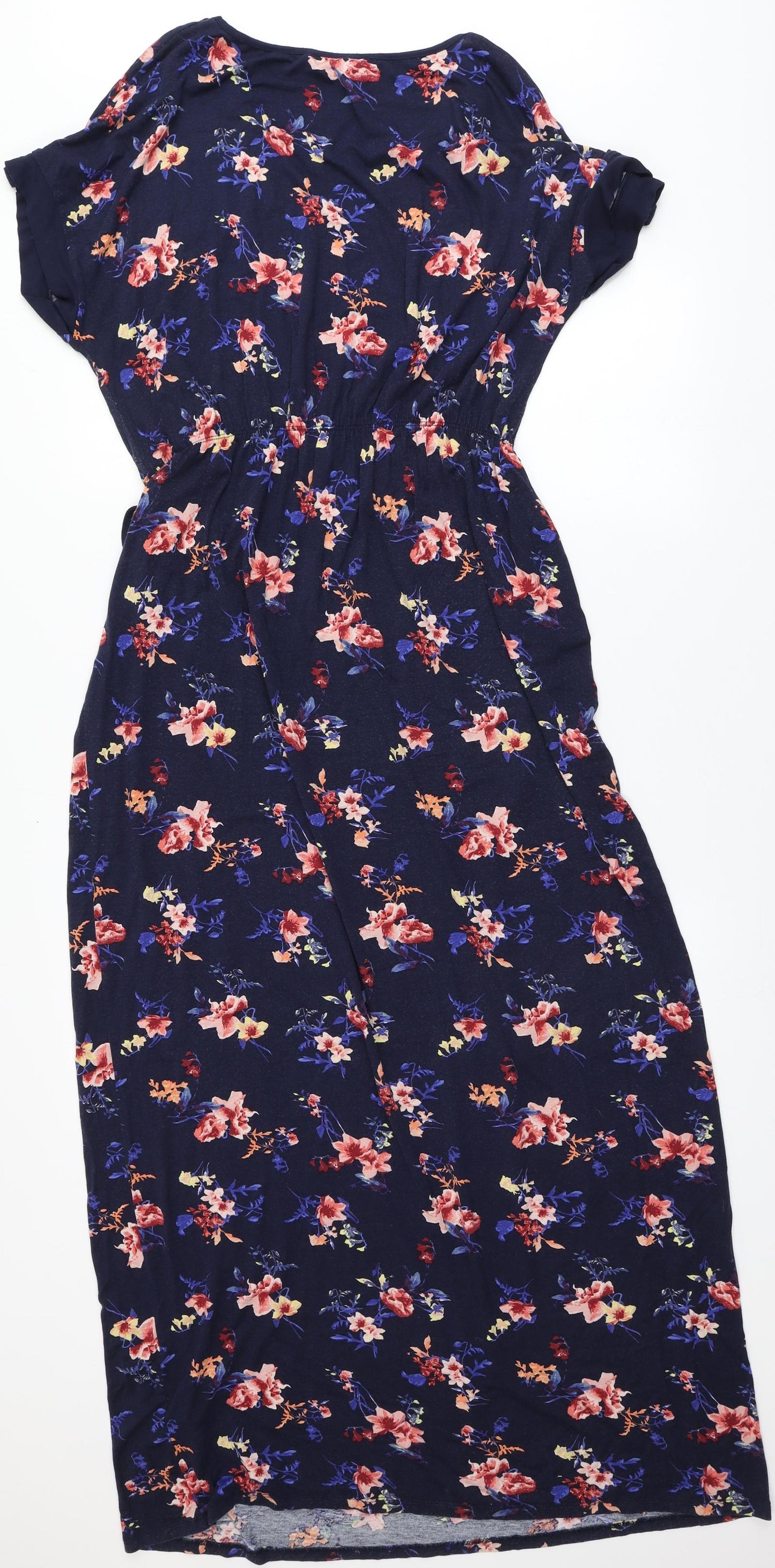 George Womens Blue Floral Viscose A-Line  Size 16  Round Neck
