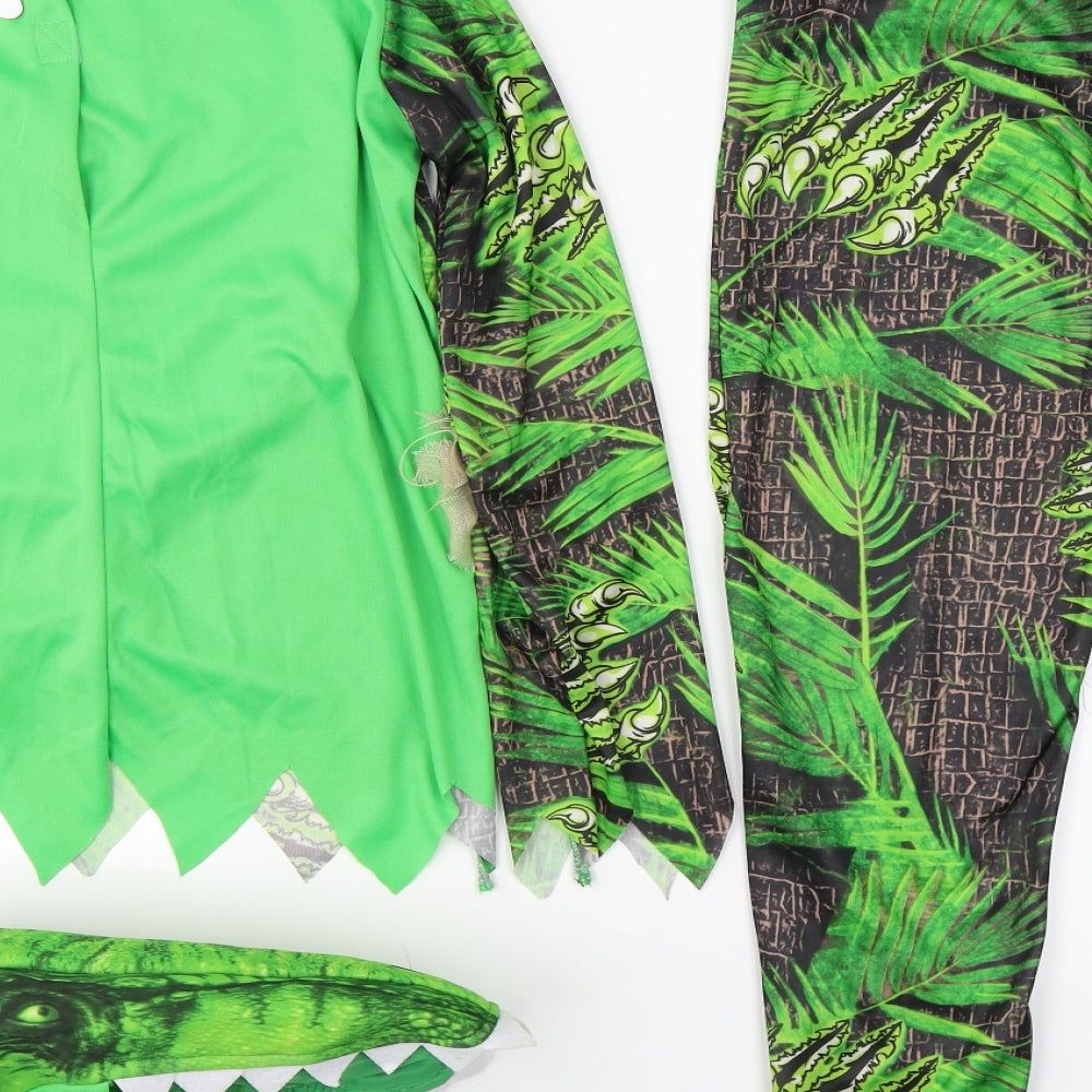 F&F Boys Green Animal Print Polyester  Lounge Set Size 11-12 Years   - dinosaur fancy dress