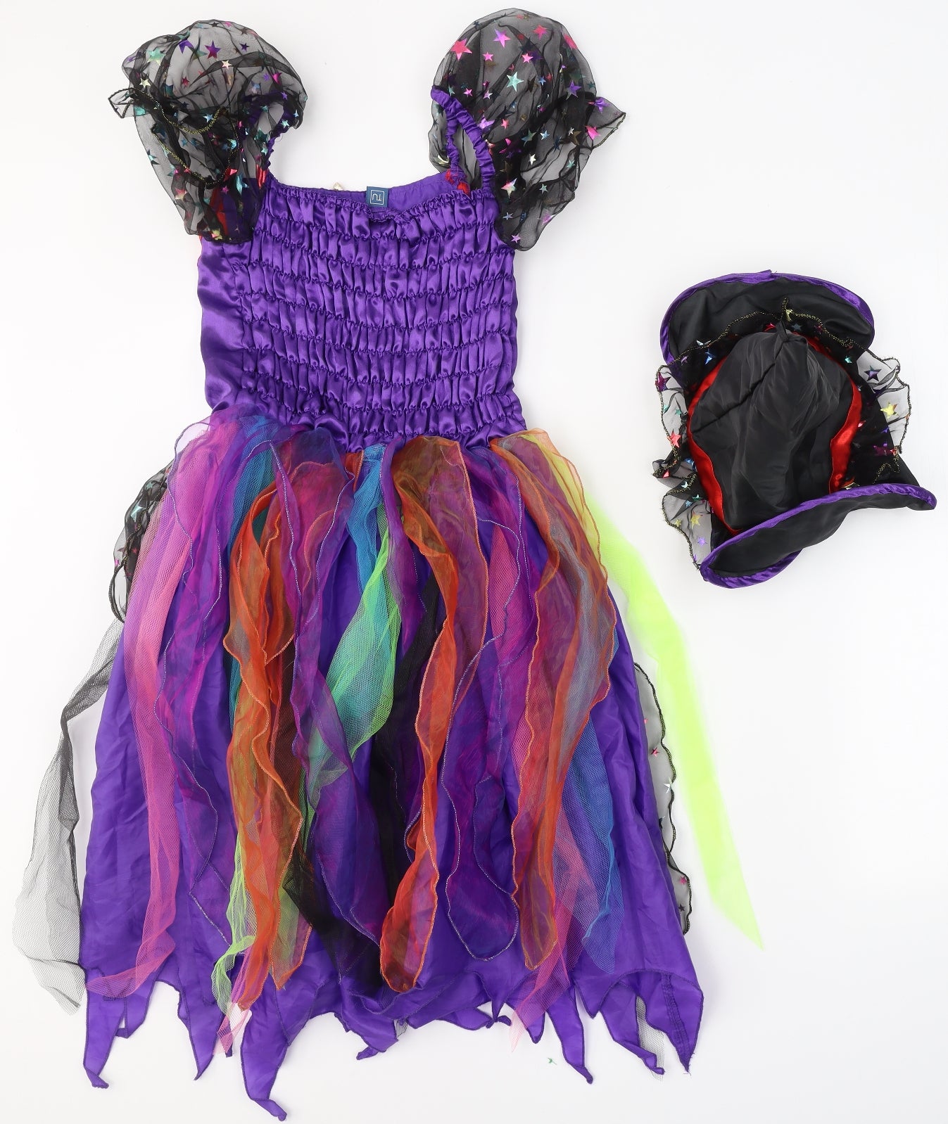 TU Girls Purple Solid Polyester Top Dress Size 11-12 Years   - Witch Costume