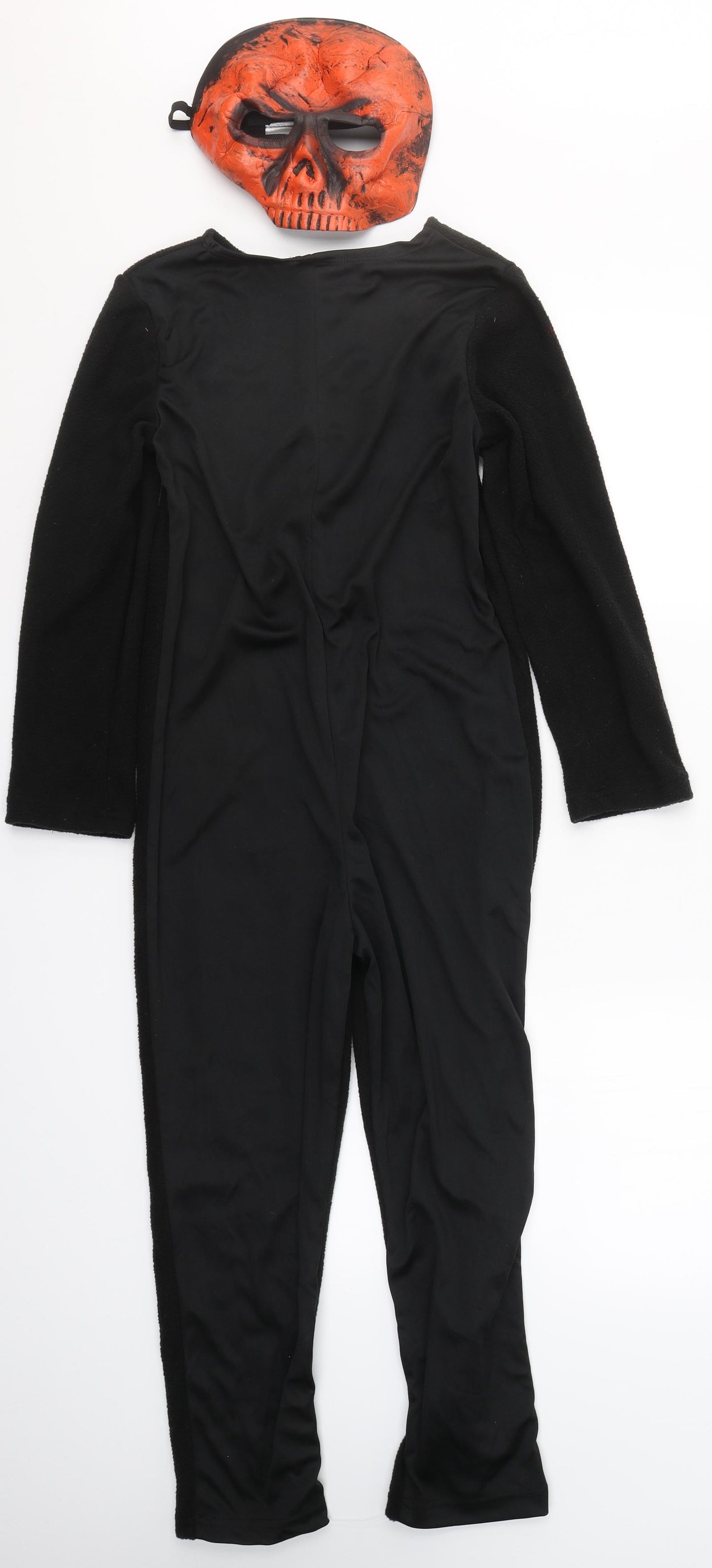 F&F Boys Black Solid Polyester  Bodysuit Size 9-10 Years  Snap - Glow Skeleton Halloween Costume