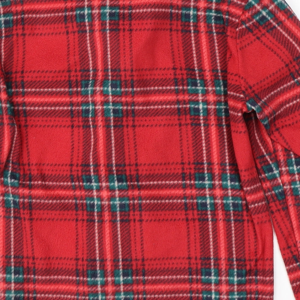 Marks and Spencer Mens Red Plaid Polyester  Pyjama Top Size S  Button