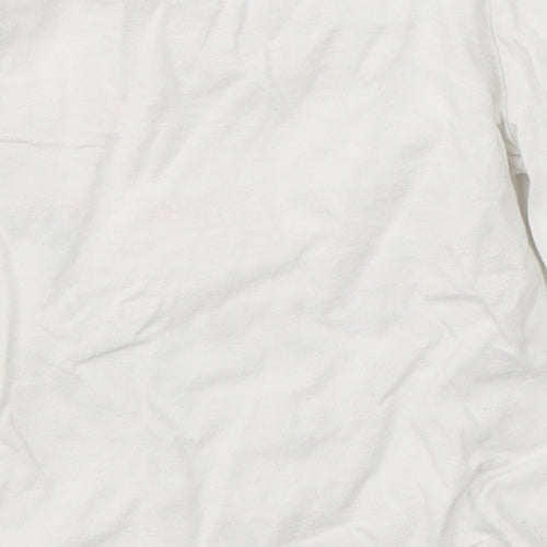 Mini Club Girls White  Cotton Basic Casual Size 9-12 Months Round Neck  - Flowers