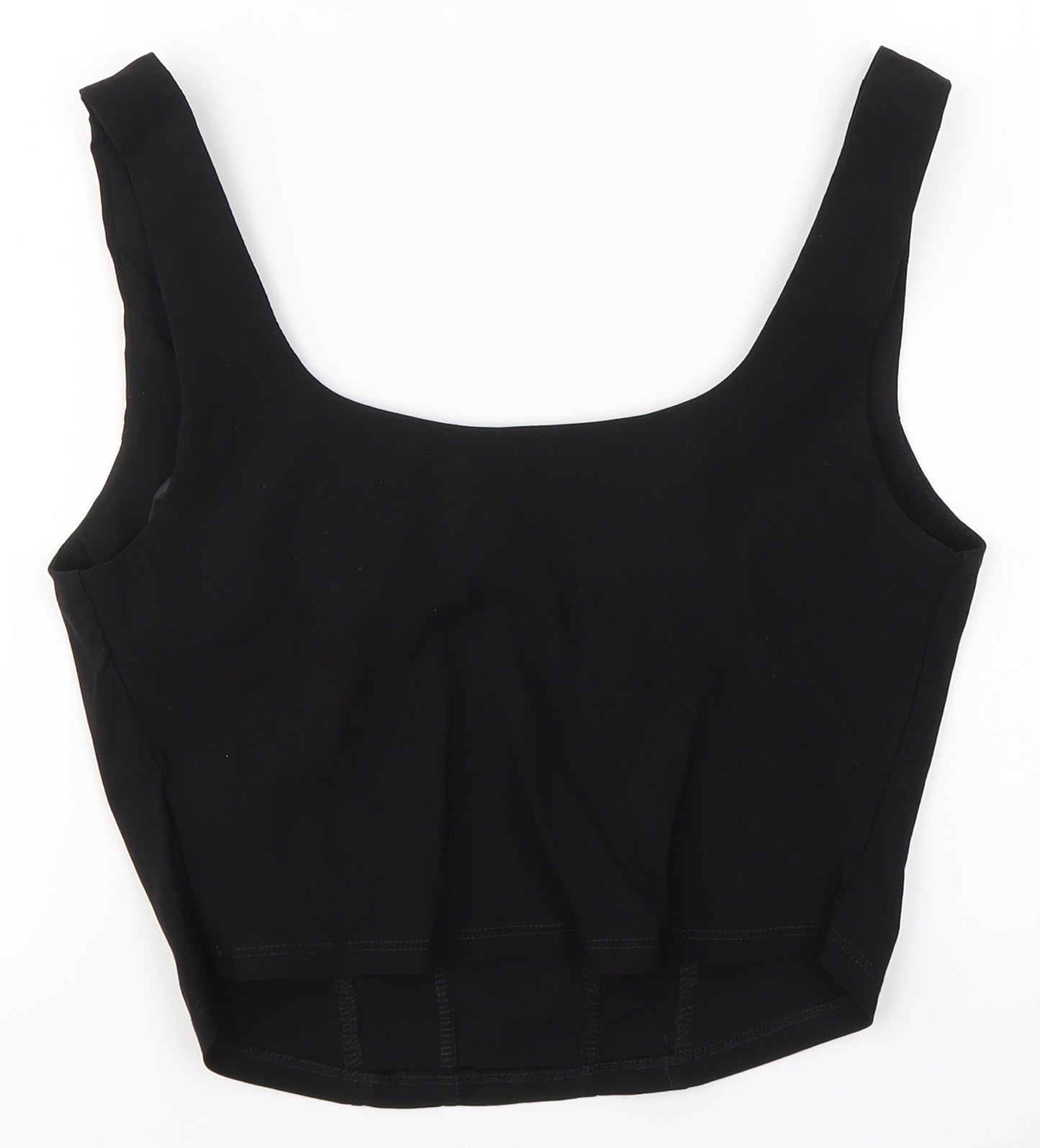 Primark Womens Black  Viscose Cropped Tank Size 12 Boat Neck