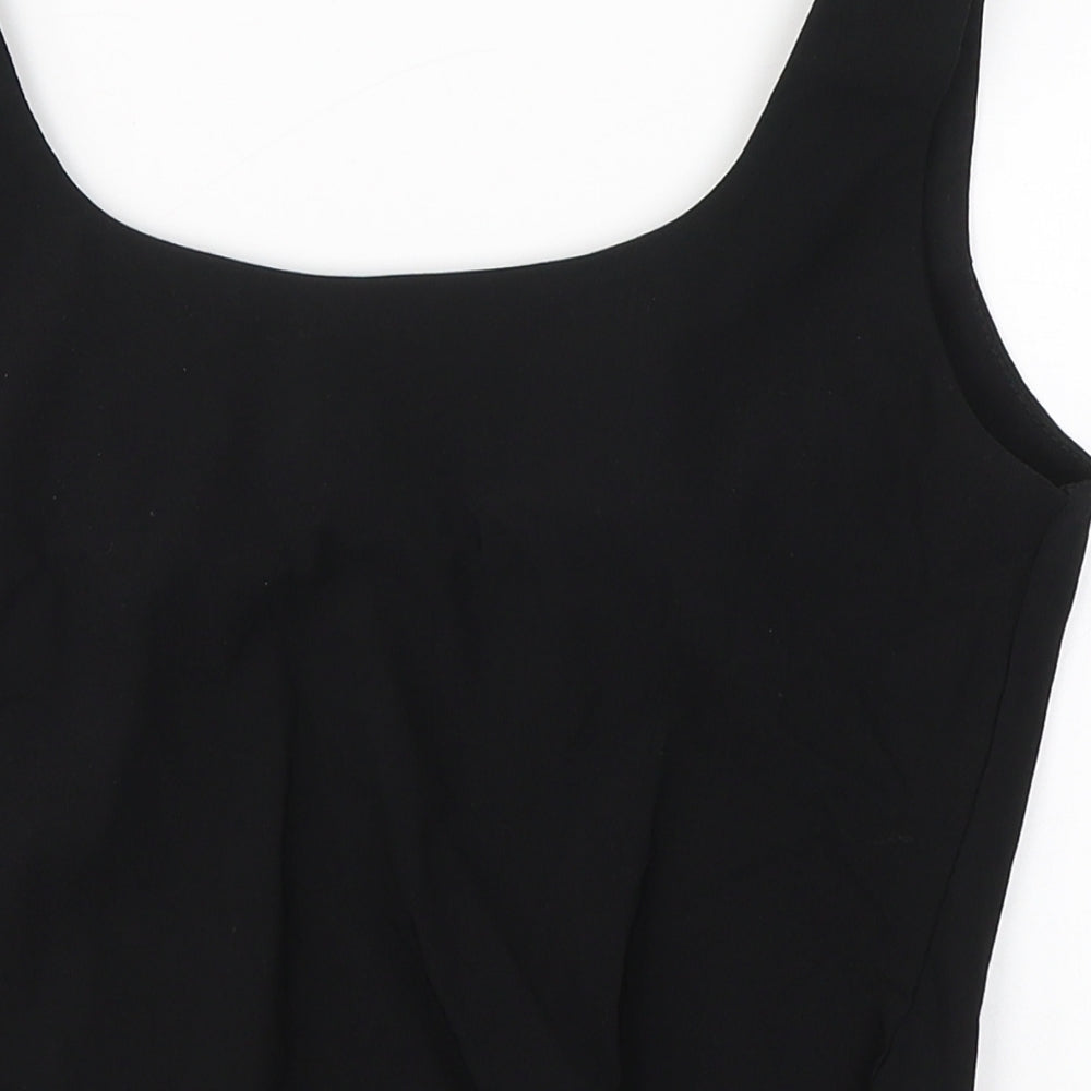 Primark Womens Black  Viscose Cropped Tank Size 12 Boat Neck