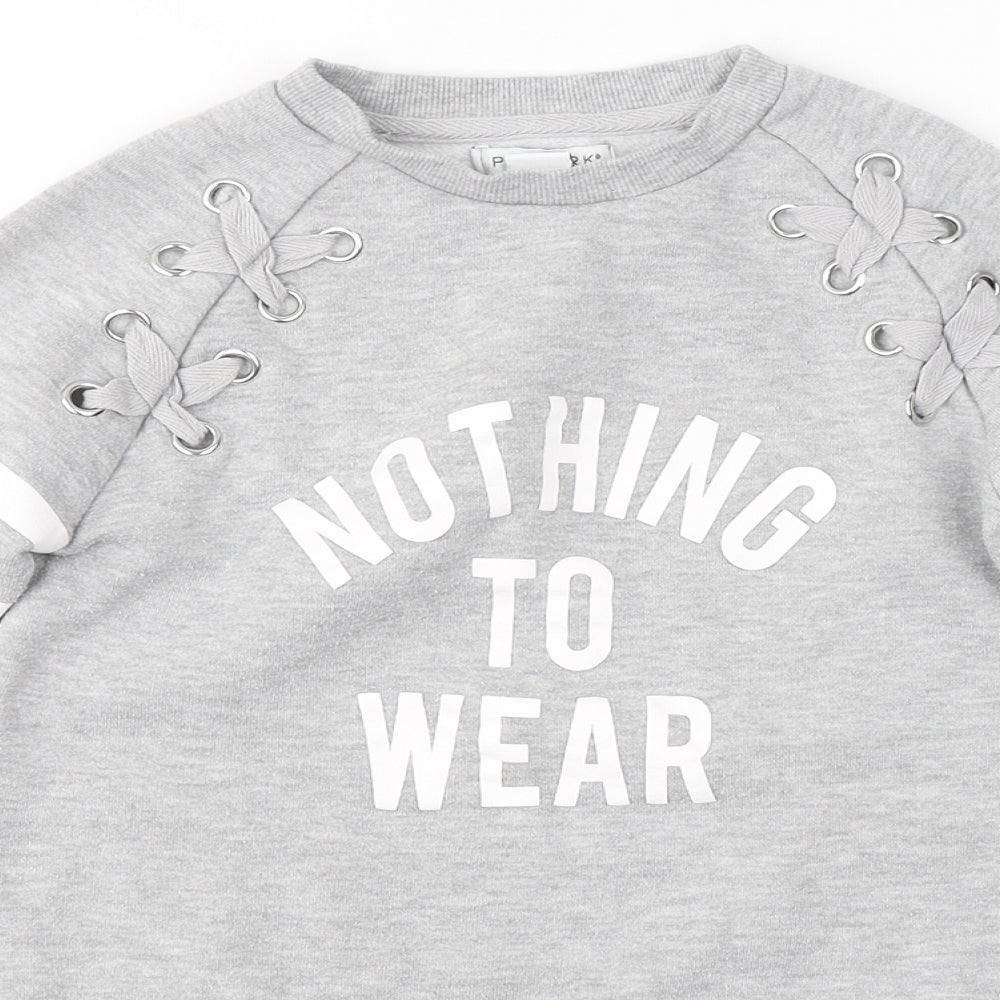 Primark Girls Grey Round Neck  Polyester Pullover Jumper Size 8-9 Years   - Nothing to Wear