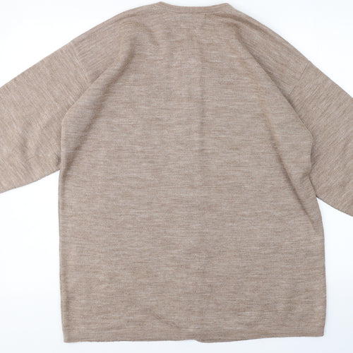 Paramour Womens Beige Round Neck  Polyester Cardigan Jumper One Size
