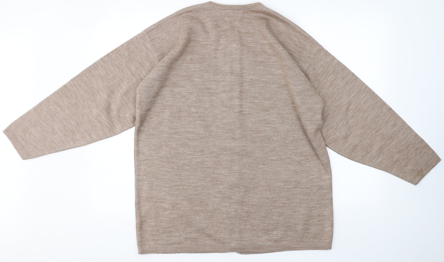 Paramour Womens Beige Round Neck  Polyester Cardigan Jumper One Size