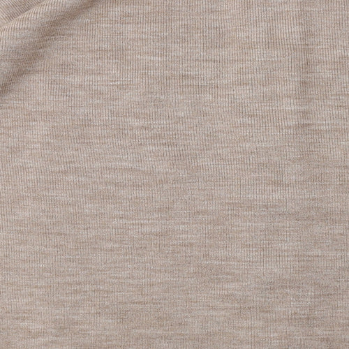 Paramour Womens Beige Round Neck  Polyester Cardigan Jumper One Size