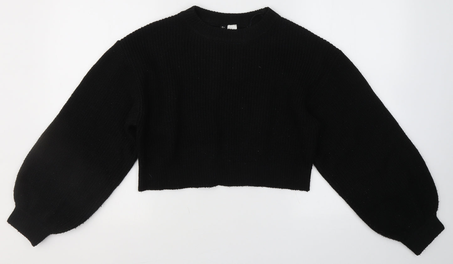 Divided by H&M Womens Black Roll Neck  Acrylic Pullover Jumper Size XS   - Crop top