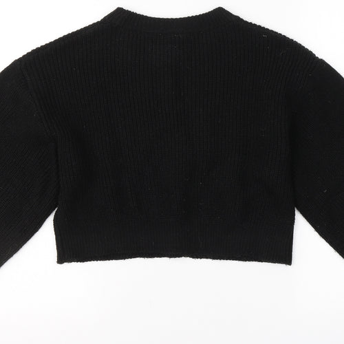 Divided by H&M Womens Black Roll Neck  Acrylic Pullover Jumper Size XS   - Crop top