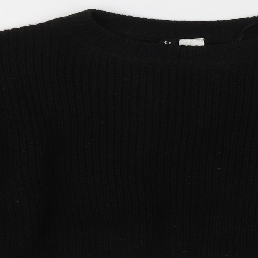 Divided by H&M Womens Black Roll Neck  Acrylic Pullover Jumper Size XS   - Crop top