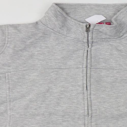 LA Gear Womens Grey Collared  Polyester Full Zip Jumper Size 20