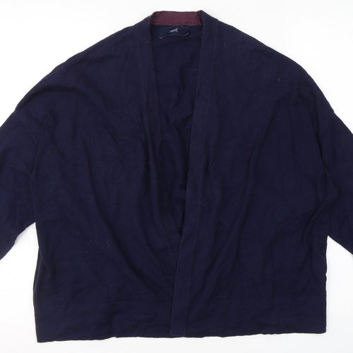 Marks and Spencer Womens Blue V-Neck  Cotton Cardigan Jumper Size 14