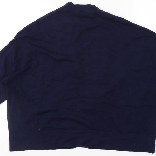 Marks and Spencer Womens Blue V-Neck  Cotton Cardigan Jumper Size 14