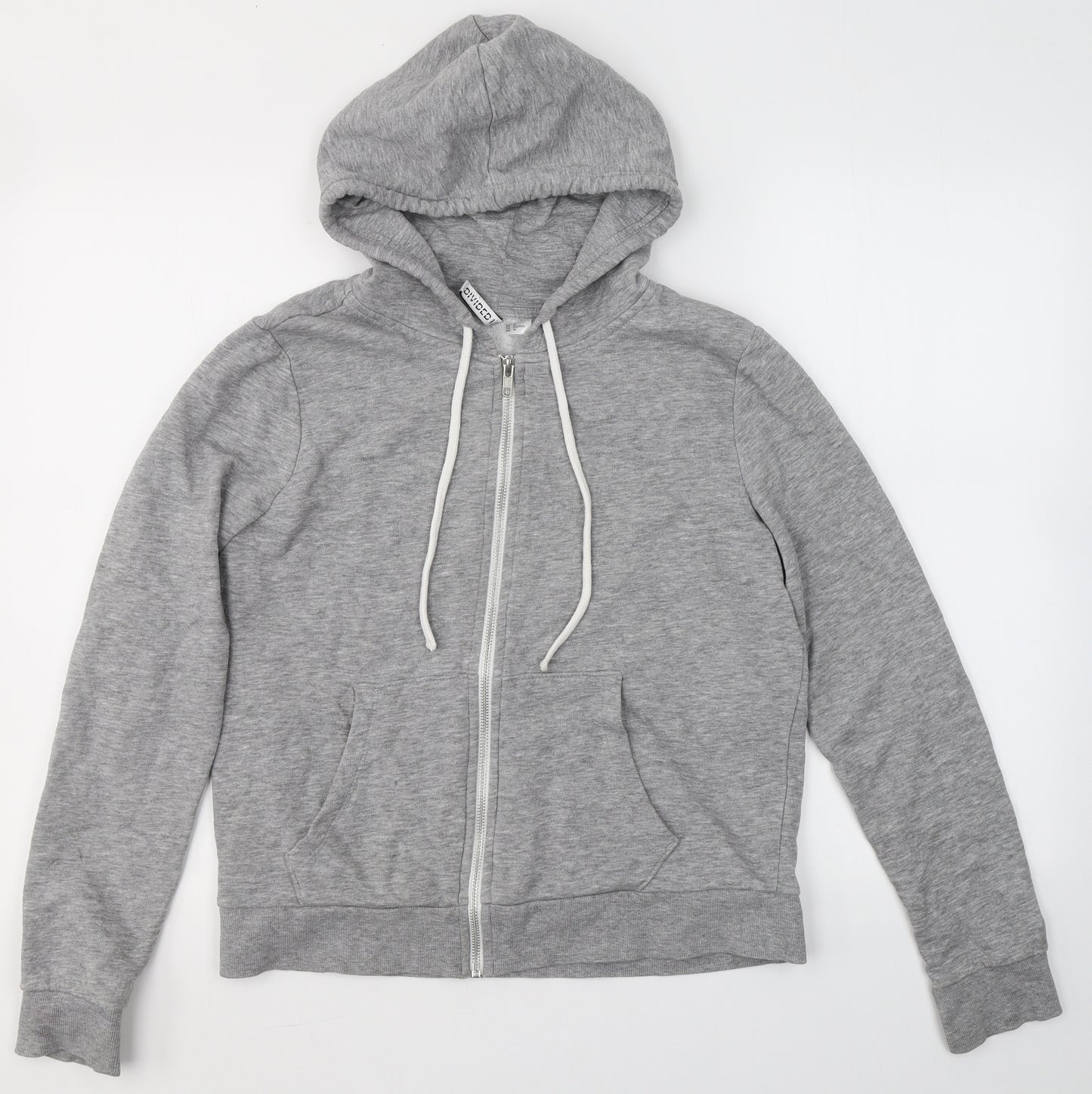 Divided by H&M Womens Grey Round Neck  Cotton Full Zip Jumper Size M