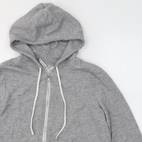 Divided by H&M Womens Grey Round Neck  Cotton Full Zip Jumper Size M
