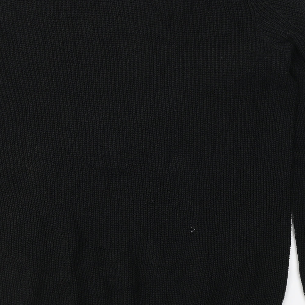 Primark Mens Black Round Neck  Acrylic Pullover Jumper Size L