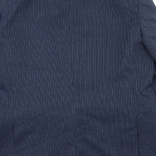 Canda Mens Blue Striped Wool Jacket Blazer Size 44