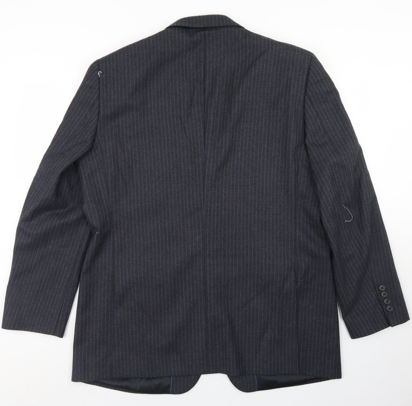 Brook Taverner Mens Grey Striped Wool Jacket Blazer Size 44