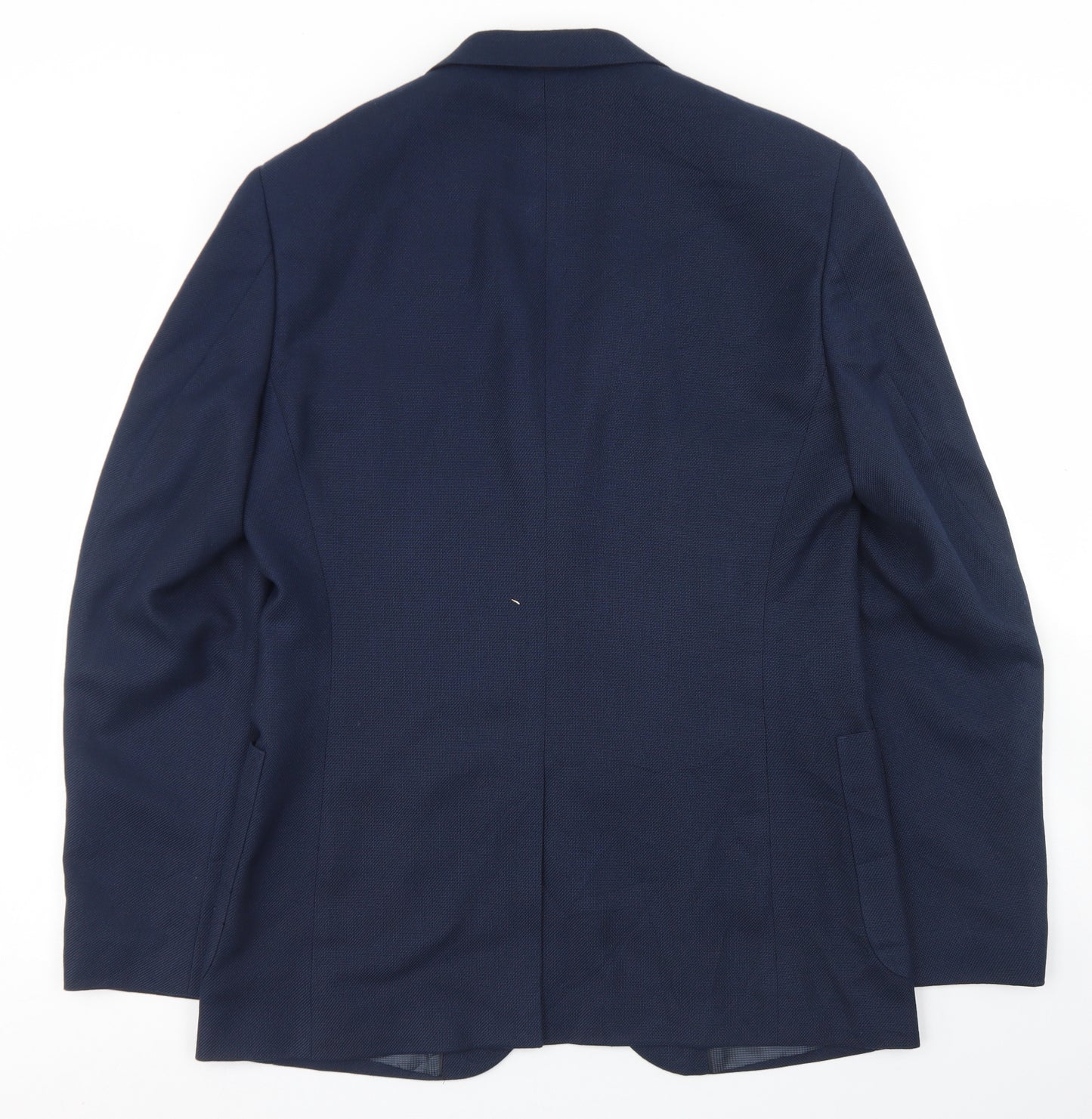 Preworn Mens Blue  Polyester Jacket Blazer Size 36