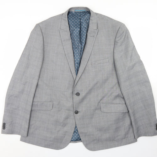 Taylor & Wright Mens Grey Plaid Polyester Jacket Blazer Size 46   - Tailored fit