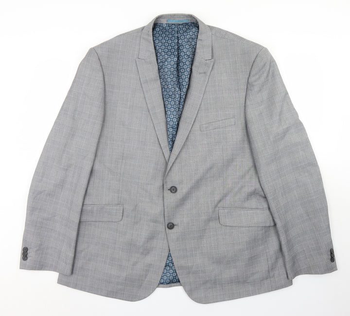 Taylor & Wright Mens Grey Plaid Polyester Jacket Blazer Size 46   - Tailored fit
