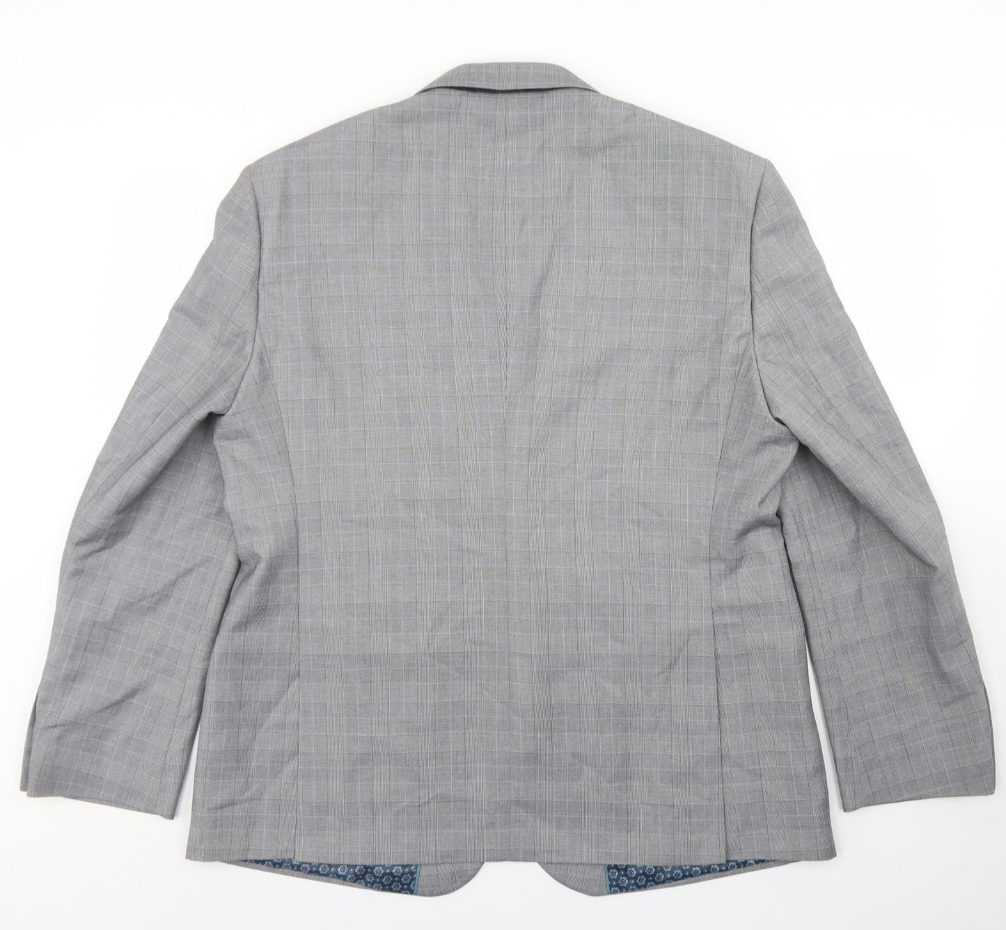 Taylor & Wright Mens Grey Plaid Polyester Jacket Blazer Size 46   - Tailored fit