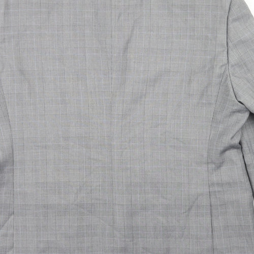 Taylor & Wright Mens Grey Plaid Polyester Jacket Blazer Size 46   - Tailored fit