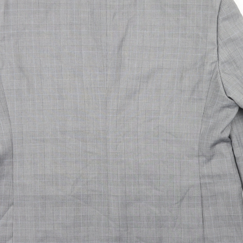 Taylor & Wright Mens Grey Plaid Polyester Jacket Blazer Size 46   - Tailored fit