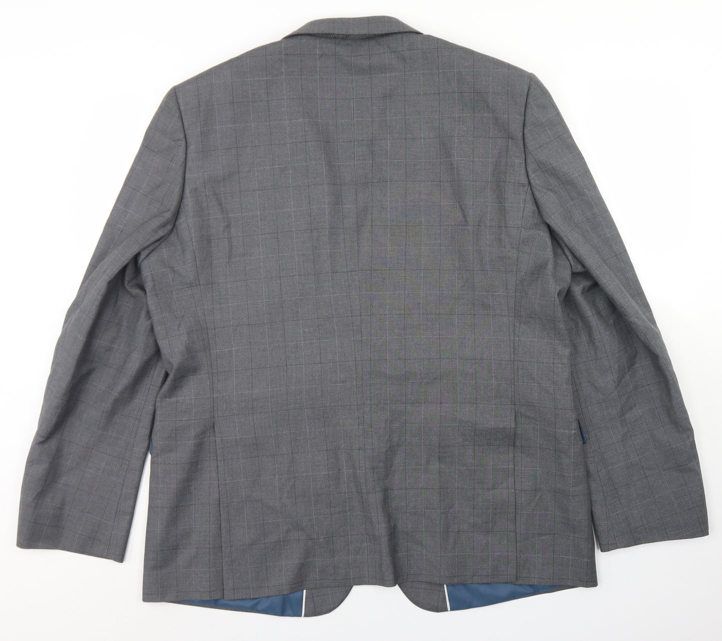 Taylor & Wright Mens Grey Plaid Polyester Jacket Blazer Size 46