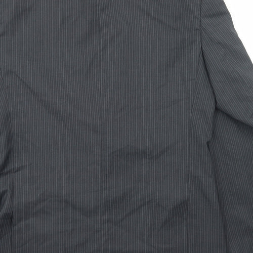 George Mens Grey Striped Polyester Jacket Blazer Size 38
