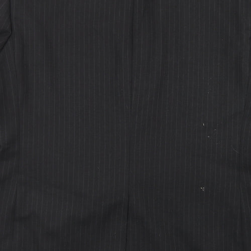 F&F Mens Black Striped Polyester Jacket Blazer Size 44