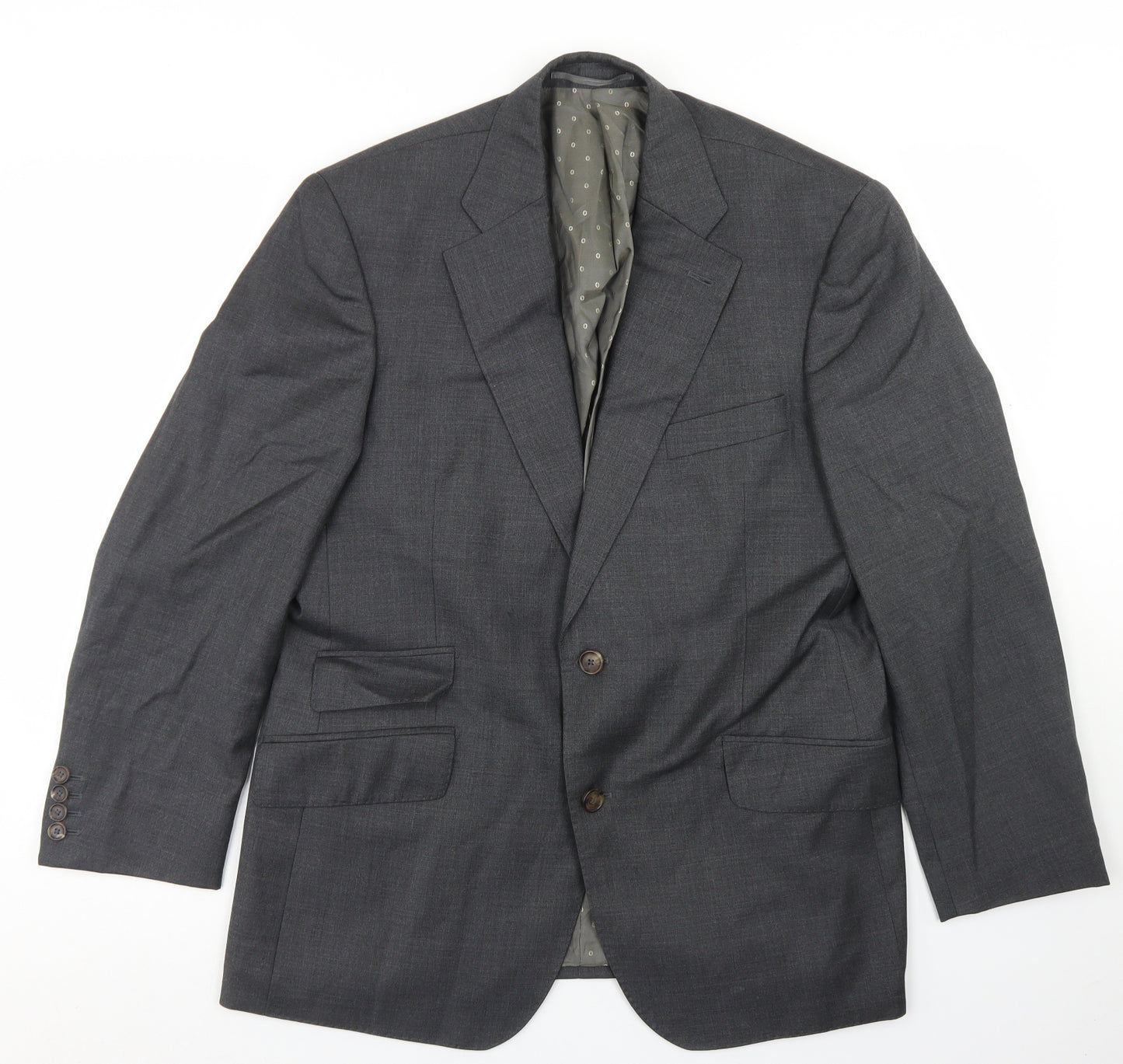Steed Mens Grey  Wool Jacket Blazer Size 38