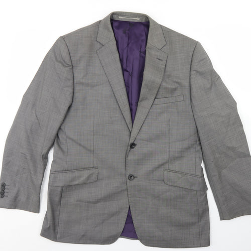 Paul Costelloe Mens Grey  Polyester Jacket Blazer Size 40