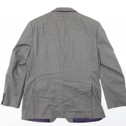 Paul Costelloe Mens Grey  Polyester Jacket Blazer Size 40