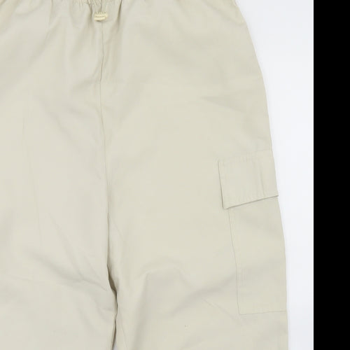 Nutshell Womens Beige  Polyester Cargo Trousers Size M L21 in Regular Drawstring