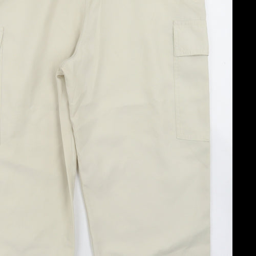 Nutshell Womens Beige  Polyester Cargo Trousers Size M L21 in Regular Drawstring