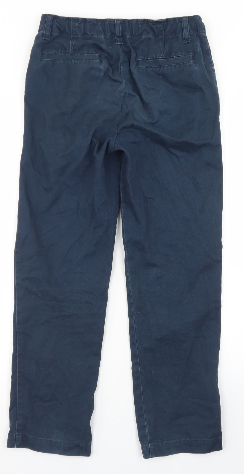 Lands' End Boys Blue  Cotton Chino Trousers Size 9-10 Years  Regular Button